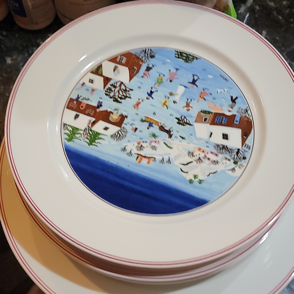 3 naif christmas villeroy and boch plates